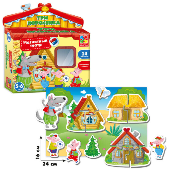 

Игра настольная Магнитный театр. Три поросенка VT3206-11 (рус) .