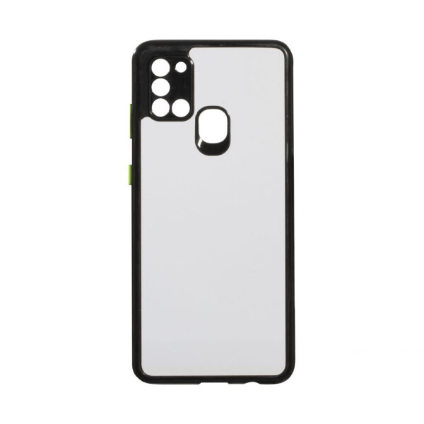 

Чехол для Samsung A21s полупрозрачный, Черный / Розовый / Белый