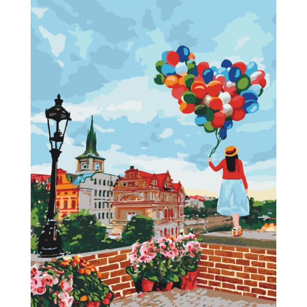 

Картина мо номерам. Городской пейзаж Гуляя по Праге 40*50см * KHO3518