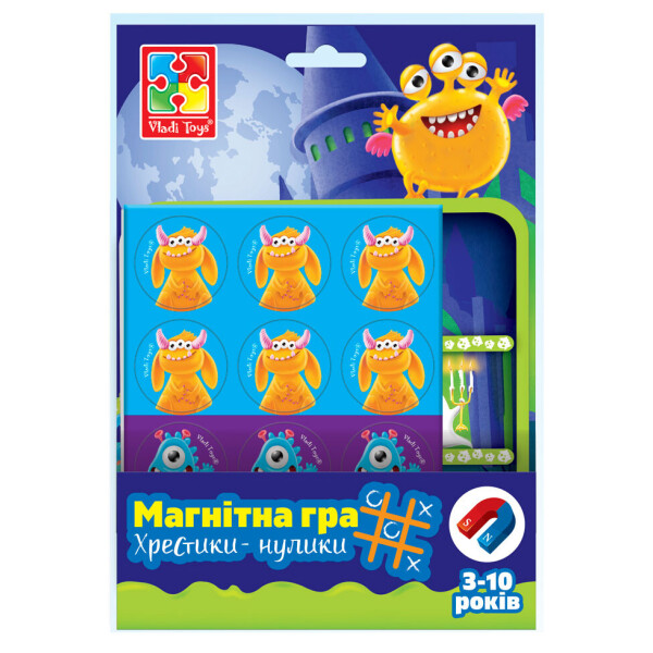 

Настольная магнитная игра Vladi Toys Влади Тойс Монстры Крестики-нолики (VT3703-09)