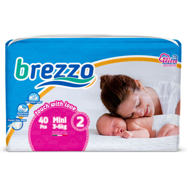 

Подгузники Brezzo Mini (3-6 кг), 40 шт (4820220090010)