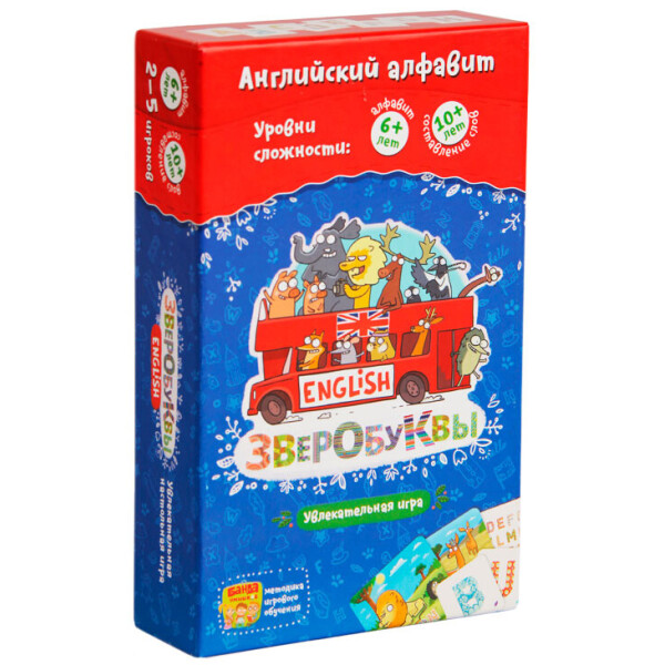 

Настольная игра Банда Умников Зверобуквы English (УМ043(УКР012))