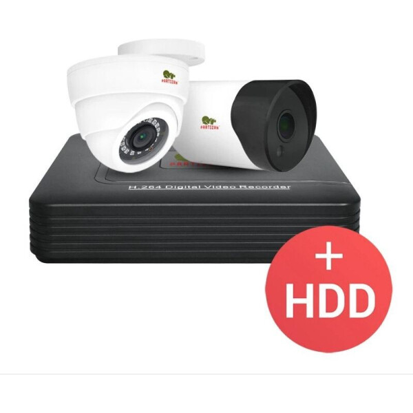 

Комплект видеонаблюдения Partizan AHD-15 2xCAM + 1xDVR + HDD