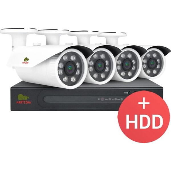 

Комплект видеонаблюдения Partizan PRO AHD-29 4xCAM + 1xDVR + HDD