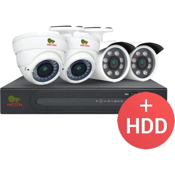 

Комплект видеонаблюдения Partizan PRO AHD-31 4xCAM + 1xDVR + HDD