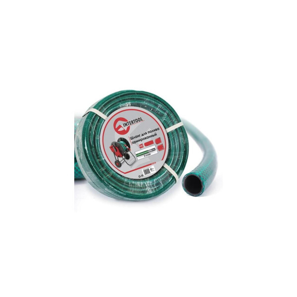 

Шланг поливочный Intertool - 1/2 и 3/4 х10-20-30-50 м, зеленый 3-х слойный