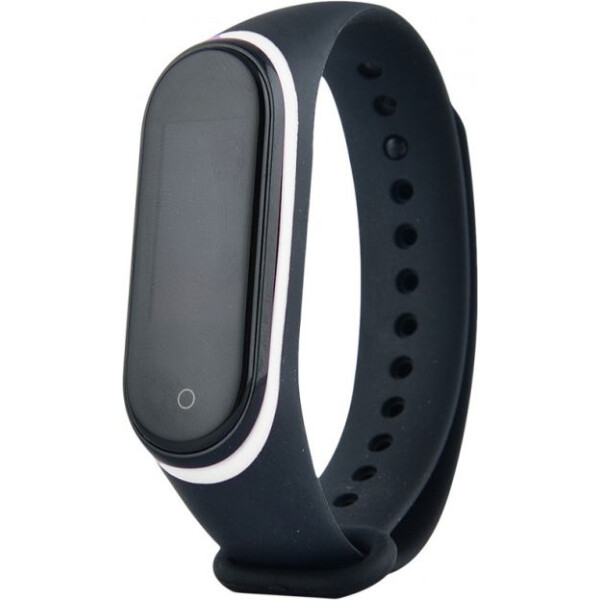 

Ремешок для фитнес-браслета Xiaomi Mi Band 3 / 4 (Черный / Белый) (613106)