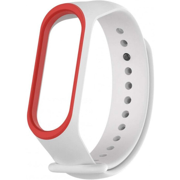 

Ремешок Slim line для фитнес-браслета Xiaomi Mi Band 3 / 4 (Белый / Красный) (784174)