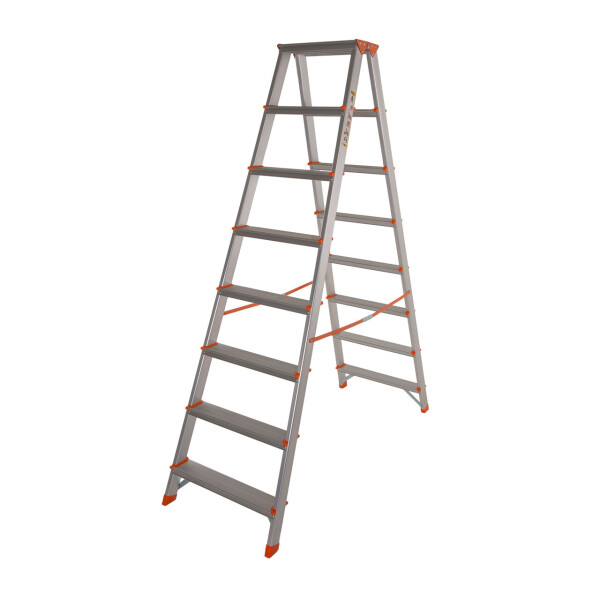 

Стремянка двусторонняя алюминиевая Laddermaster Polaris A5A8. 2x8 ступенек