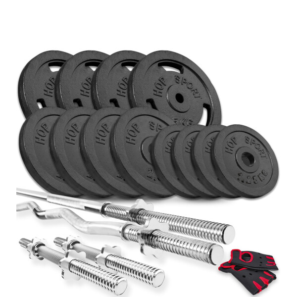 

Набор Hop-Sport Strong штанга и гантели 57 кг