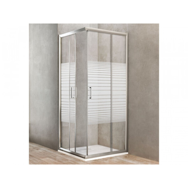 

Душевая кабина DUSEL A-513 стекло silk screen (полоска) 800x800x1900, квадратная
