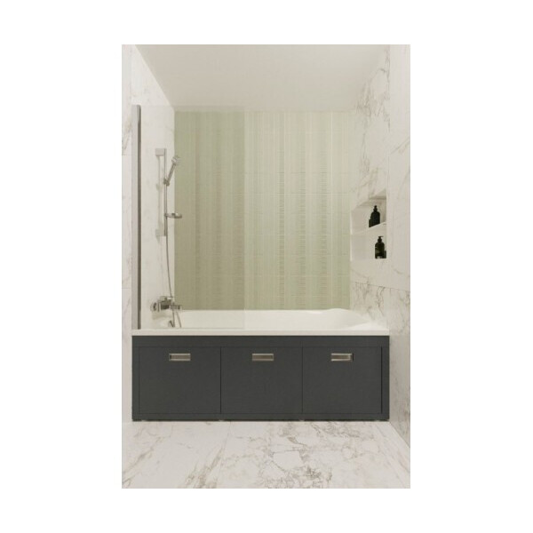 

Пластиковый экран с откидными дверцами Креатив Антрацит 130 см