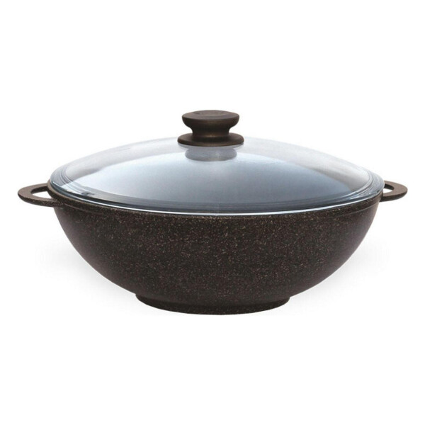 

Сковорода-wok антипригарная Биол - 280 мм x 4 л гранит-браун с крышкой