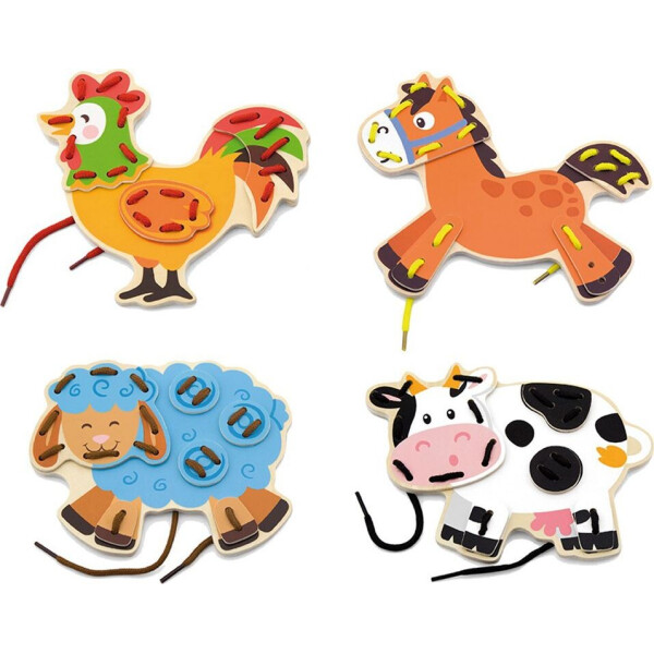 

Деревянная шнуровка Viga Toys Фермерские зверята (51325)