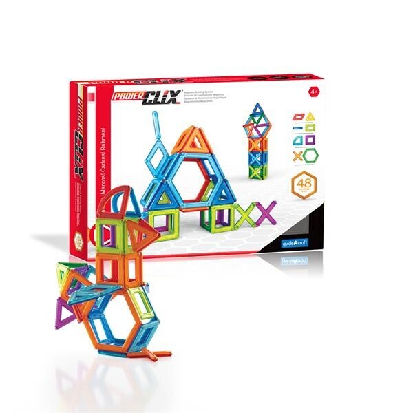 

Магнітний конструктор Guidecraft PowerClix Frames, 48 деталей (G9200)