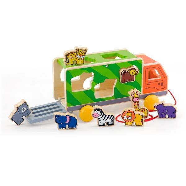 

Деревянная каталка-сортер Viga Toys Грузовик со зверушками (50344)