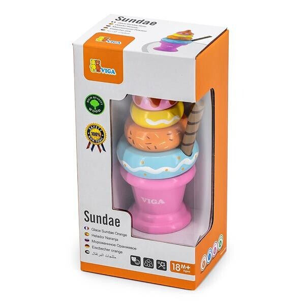 

Игрушечные продукты Viga Toys Деревянные & # 039; яна пирамидка-мороженое, розовый (51321)