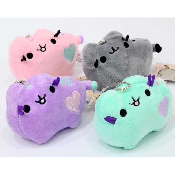 

Мягкая игрушка брелок Кот Пушин разноцветный с сердечком Pusheen 13 см P 015