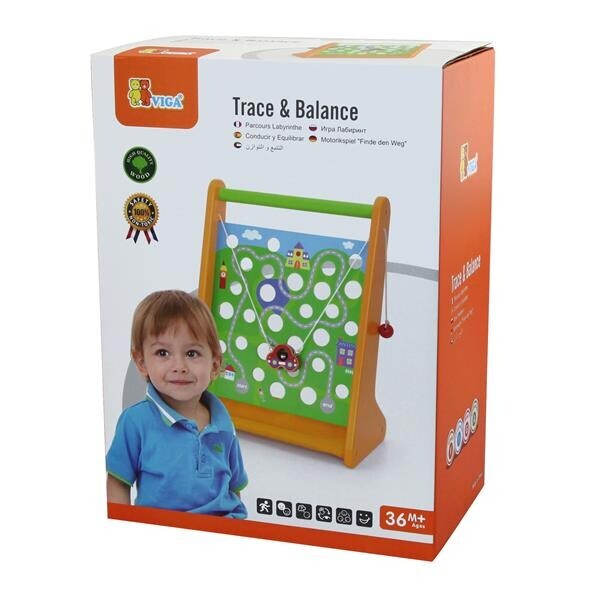 

Деревяна гра Viga Toys Машинка в дорозі (50664)