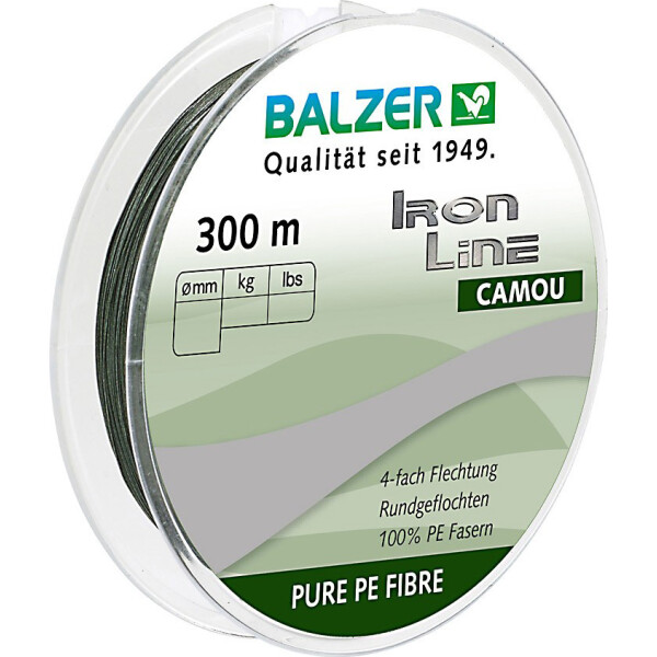

Шнур Balzer Iron Line 4x Сamou 300м 0.10мм 7,5кг (темно-зеленый) (12630 010)