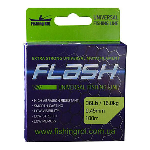 

Леска Fishing ROI FLASH Universal Line 100м 0,15мм 2.2кг (47-00-015)