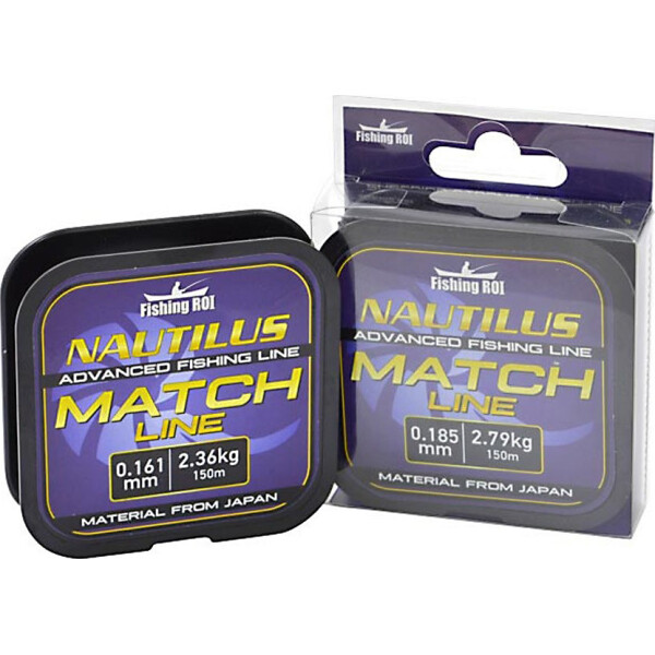 

Леска Fishing ROI NAUTILUS Match Line 150м 0,181мм 2.79кг (152-10-181)