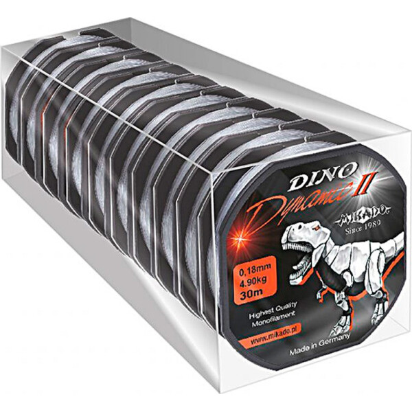 

Леска Mikado Dino Dynamic II 30м 0,10мм 2,2кг (серый) 1шт./уп. (ZLC2-010-P)