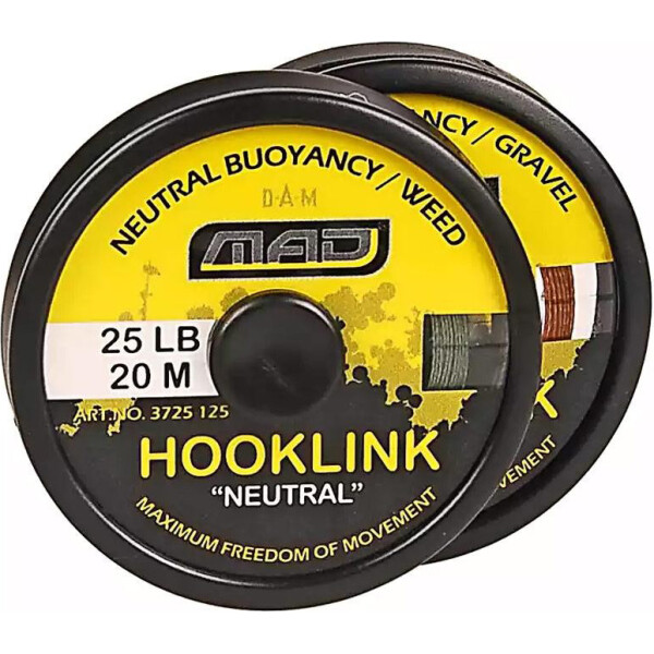 

Шнур поводочный DAM MAD Hooklink 4-braid "Neutral" 20м 25lb (color-weed) (3725125)