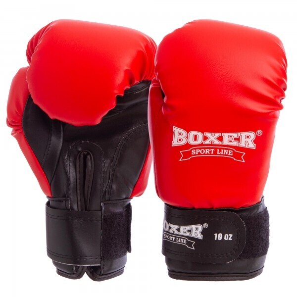 

Перчатки боксерские Кожвинил на липучке BOXER 2022 Элит, р-р 12 красный