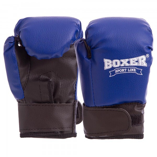 

Перчатки боксерские детские на липучке BOXER 2026. р-р 4 синий