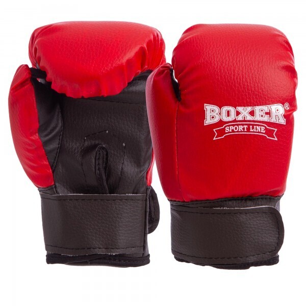 

Перчатки боксерские детские на липучке BOXER 2026. р-р 4 красный