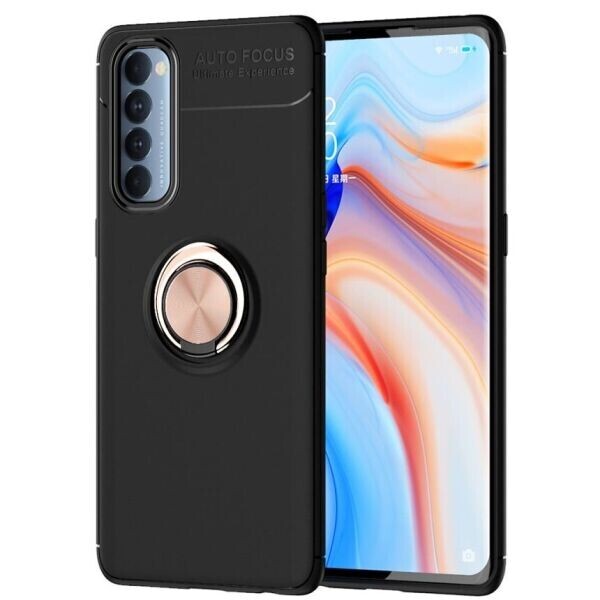 

Защитный чехол UniCase Magnetic Ring для OPPO Reno 4 Pro - Black / Rose Gold