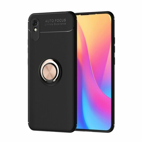

Защитный чехол UniCase Magnetic Ring для Xiaomi Redmi 9A - Black / Rose Gold
