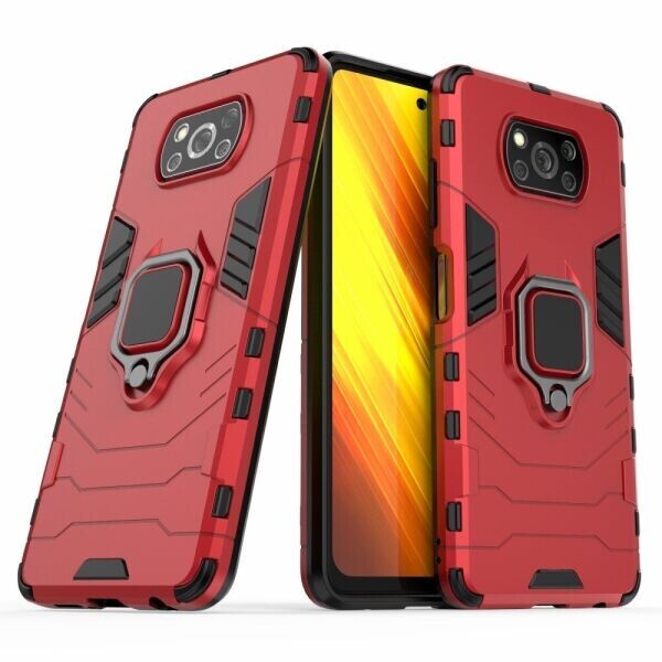 

Защитный чехол Deexe Hybrid Case для Xiaomi Poco X3 - Red