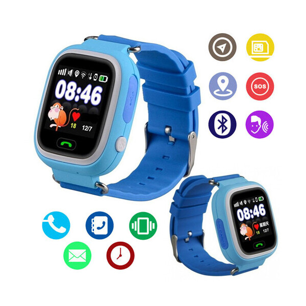 

Детские умные часы Smart Baby Watch с GPS треккером Q90, blue