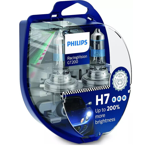 

Автолампа PHILIPS 12972RGTS2 H7 55W 12V RacingVision GT200 +200%
