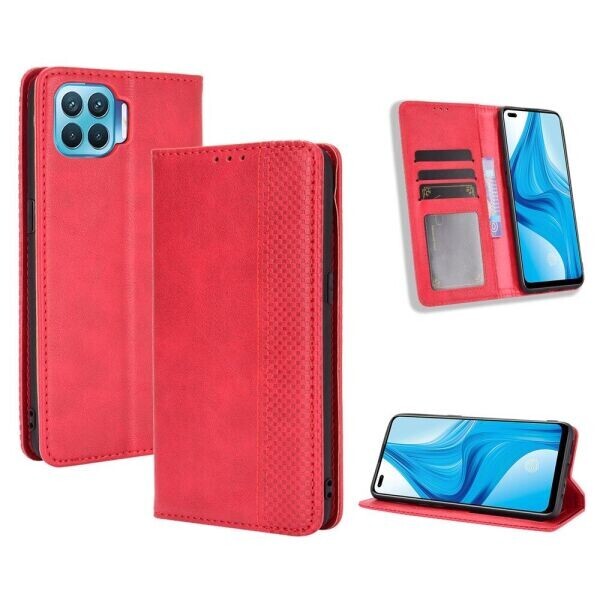 

Чехол Deexe Retro Style для OPPO Reno 4 lite - Red