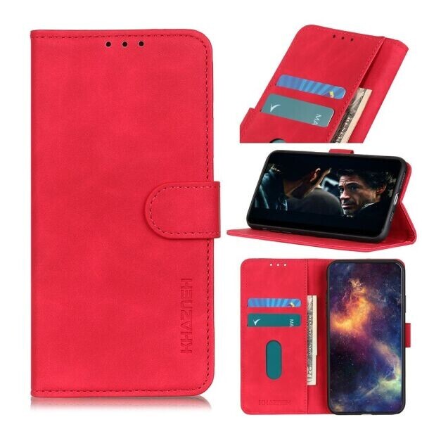 

Чехол-книжка KHAZNEH Retro Wallet для Google Pixel 5 - Red