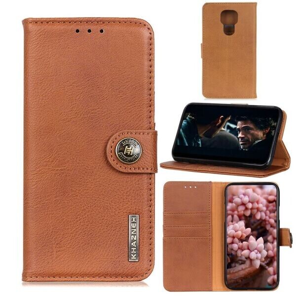 

Чехол-книжка KHAZNEH Wallet Cover для Motorola Moto G9 Play / Moto E7 Plus - Brown