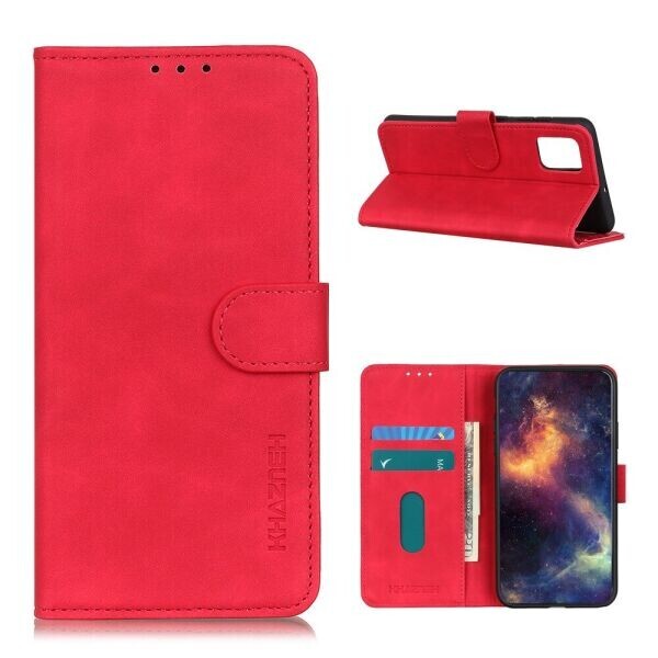 

Чехол-книжка KHAZNEH Retro Wallet для Motorola Moto G9 Plus - Red
