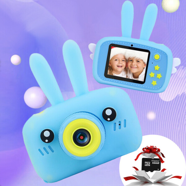 

Детская Фотокамера Kids Funny Camera 3.0 Pro Противоударный Фотоаппарат 12 Mpx Full HD 1920x1080P фото и видео съемка Синий + Карта памяти 16ГБ