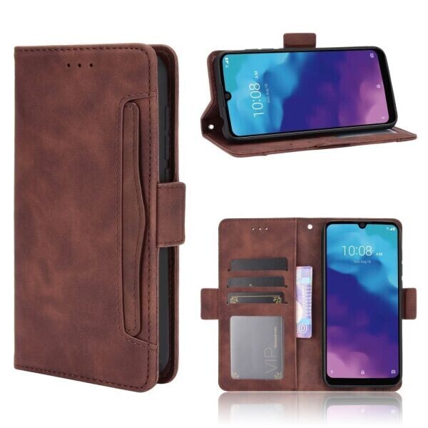 

Чехол Deexe Wallet Stand для ZTE Blade A7 (2020) - Brown