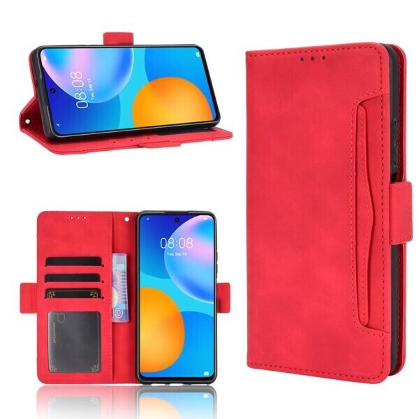 

Чехол Deexe Wallet Stand для Huawei P Smart 2021 - Red