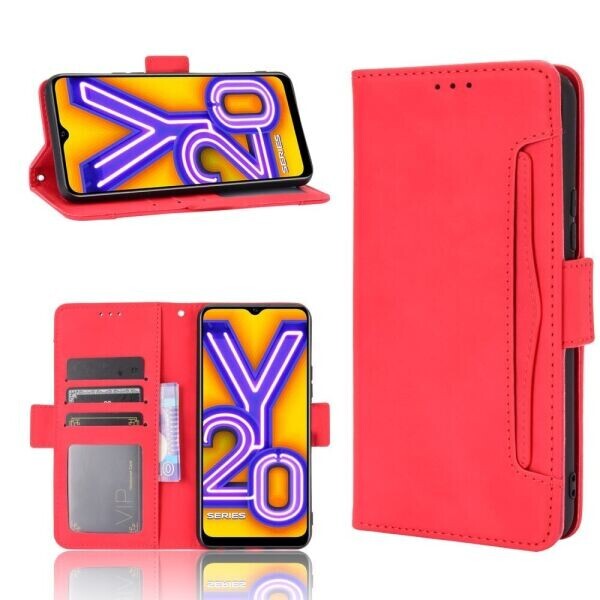 

Чехол-книжка Deexe Wallet Stand для VIVO Y20 - Red