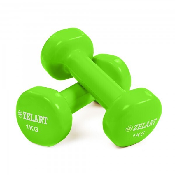 

Гантели для фитнеса с виниловым покрытием Zelart Beauty TA-5225-1 Green