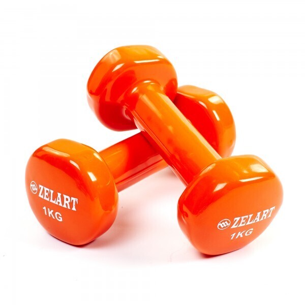 

Гантели для фитнеса с виниловым покрытием Zelart Beauty TA-5225-1 Orange
