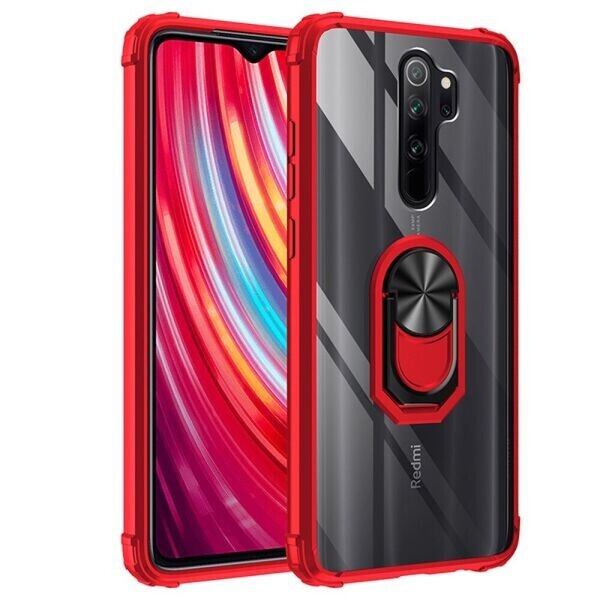 

Защитный чехол Deexe Crystal Ring для Xiaomi Redmi 9 - Black / Red