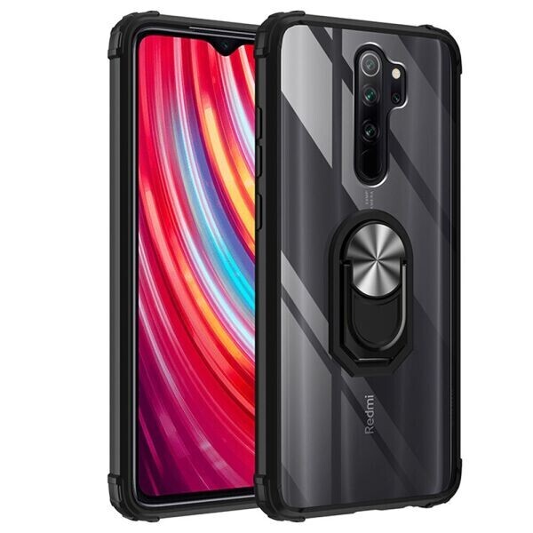 

Защитный чехол Deexe Crystal Ring для Xiaomi Redmi 9 - Black / Silver