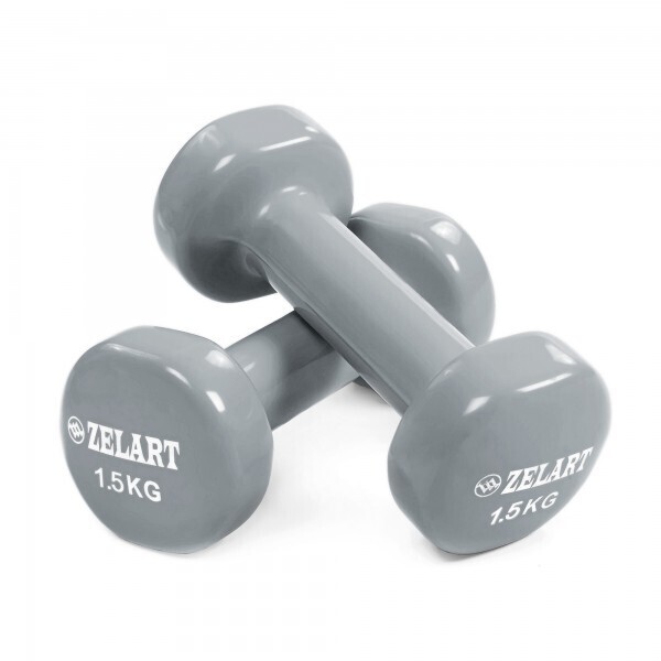 

Гантели для фитнеса с виниловым покрытием Zelart Beauty TA-5225-1_5 Grey