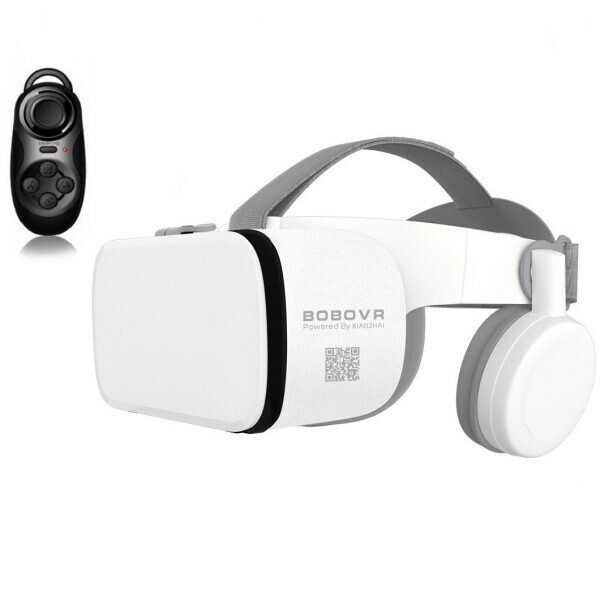 

Очки виртуальной реальности BOBO VR Z6 Bluetooth с беспроводными наушниками пульт в подарок Белые